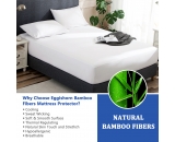 IBAMA Bamboo Mattress Protector 100% Waterproof Cooling Mattress Encasement Ultra Soft and Breathable Bed Cover Queen Size Smooth Top